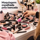 Maleta De Maquiagem Completa Rosa 49 Itens  Luxo Kit Premium