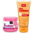 Kit Lisa Bumbum Pele Lisinha 120g + Esfoliante Pêssego 180g