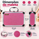 Maleta De Maquiagem Completa Rosa 49 Itens  Luxo Kit Premium