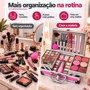 Maleta De Maquiagem Completa Rosa 49 Itens  Luxo Kit Premium