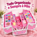 Maleta De Maquiagem Infantil Rosa Com Acessórios Premium