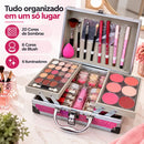Maleta De Maquiagem Completa Rosa 49 Itens  Luxo Kit Premium