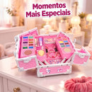 Maleta De Maquiagem Infantil Rosa Com Acessórios Premium