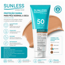 Protetor Solar Facial FPS 50 Com Cor Bege Médio Sunless 60g